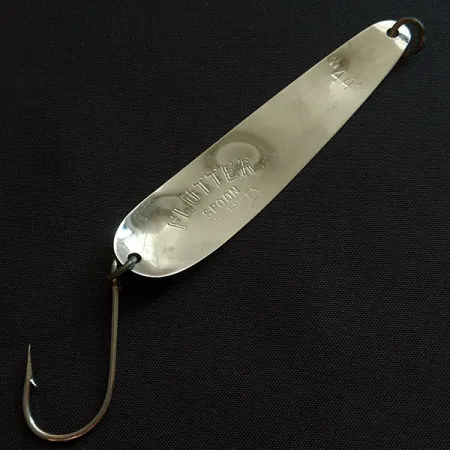 Vintage Luhr Jensen Flutter 44, 1/8oz silver/blue fishing spoon #19713