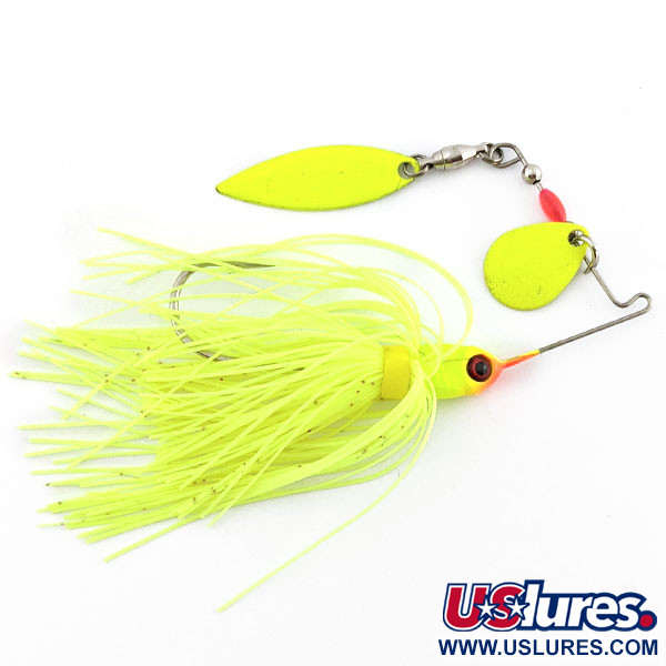 Vintage   Booyah Tandem Colorado Willow Spinnerbait, 1/3oz chartreuse UV fishing #19746