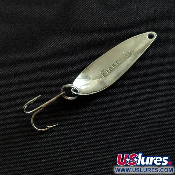 Vintage Acme Fiord Spoon Jr, 1/8oz nickel/white fishing spoon #19747