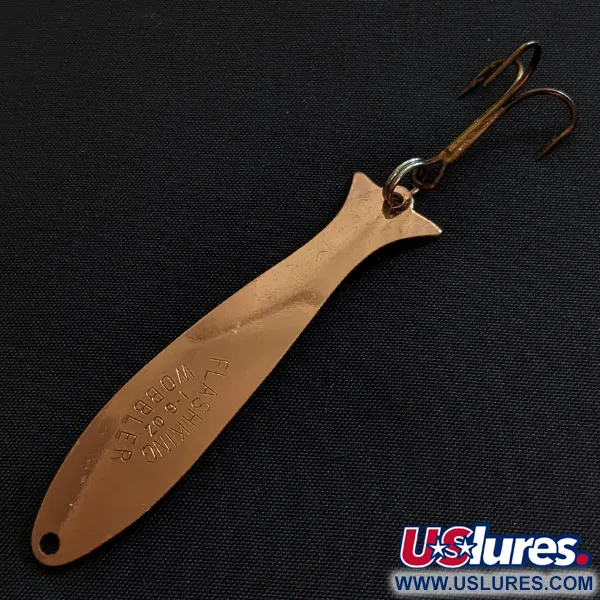 Vintage   Acme Flash-King Wobbler, 3/16oz copper fishing spoon #19754