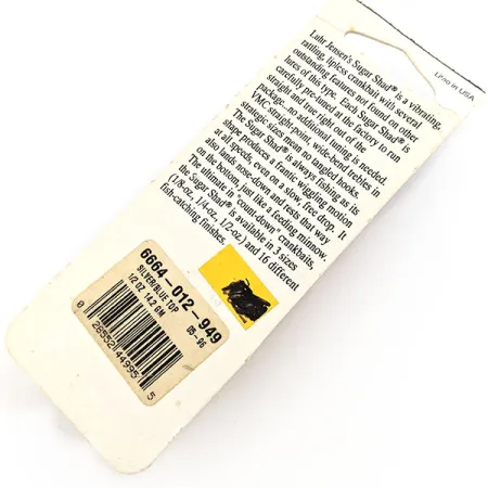 Luhr Jensen's Sugar Shad , 1/2oz Silver/Blue fishing lure #19774