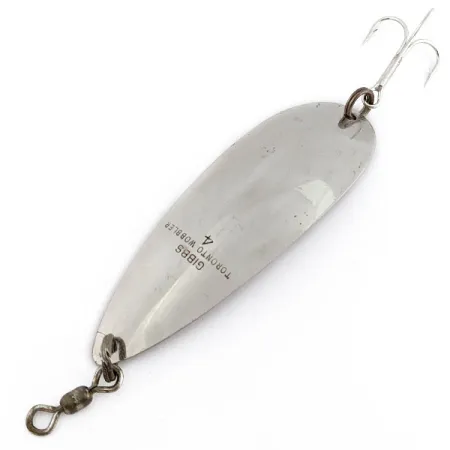 Vintage Gibbs Toronto Wobbler #4, 1oz nickel/copper fishing spoon #19777