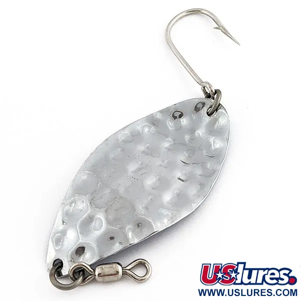 Vintage Luhr Jensen Manistee 4, 1/2oz nickel/blue fishing spoon #19778