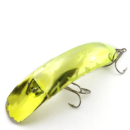 Vintage Yakima Bait FlatFish T55, 1oz сhartreuse UV fishing lure #19794