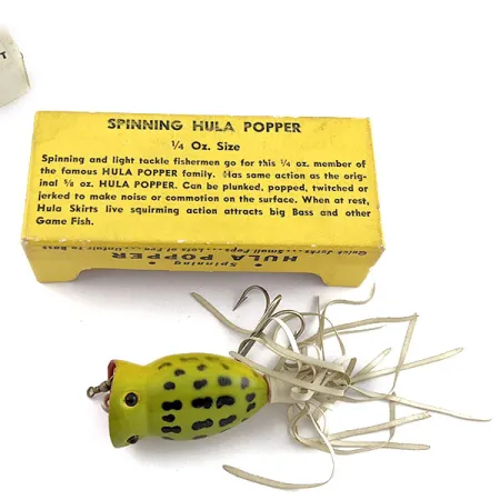 Vintage Fred Arbogast Hula Poppers Leopard Frog  (1960s), 1/4oz Leopard Frog  fishing lure #19804