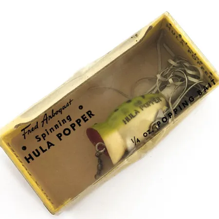 Vintage Fred Arbogast Hula Poppers Leopard Frog  (1960s)