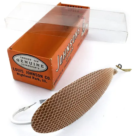 Johnson Silver Minnow  1460 BS (1950s), 1oz brown fishing spoon #19813