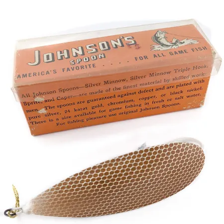 Johnson Silver Minnow  1460 BS (1950s), 1oz brown fishing spoon #19813