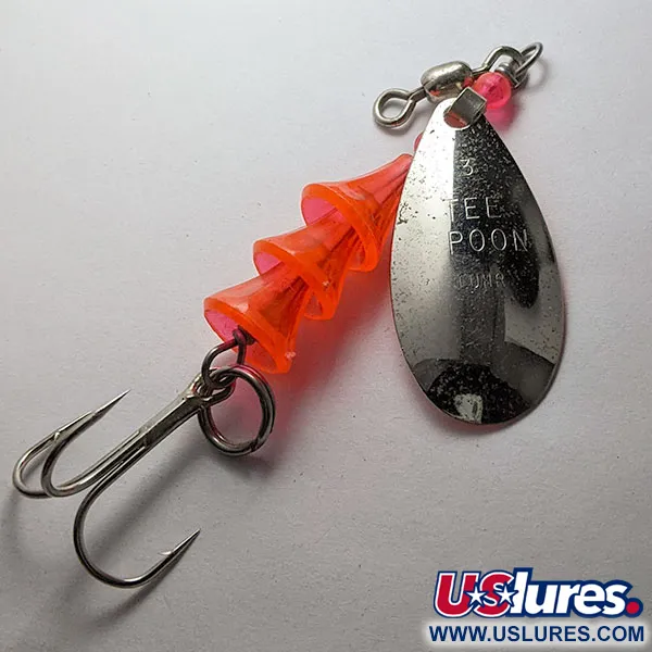 Vintage    Luhr Jensen Tee Spoon #3, 1/4oz nickel/red spinning lure #19817