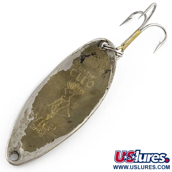 Vintage  Seneca Little Cleo (Hula Girl), 1/2oz nickel/brass fishing spoon #19819