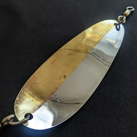 Vintage Luhr Jensen LG Johnson 7, 1oz nickel/brass fishing spoon #19851
