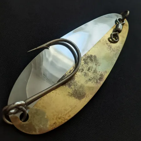 Vintage Luhr Jensen LG Johnson 7, 1oz nickel/brass fishing spoon #19851