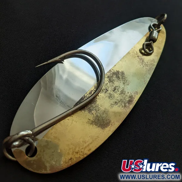 Vintage Luhr Jensen LG Johnson 7, 1oz nickel/brass fishing spoon #19851