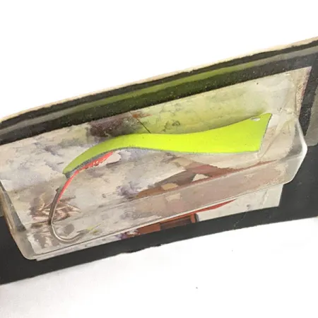 Other G.W's ice fishing Lures 2-AW, 3/16oz chartreuse/white fishing spoon #19868