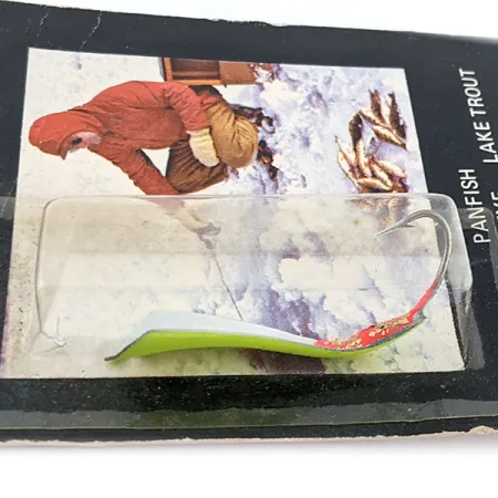 Other G.W's ice fishing Lures 2-AW, 3/16oz chartreuse/white fishing spoon #19868