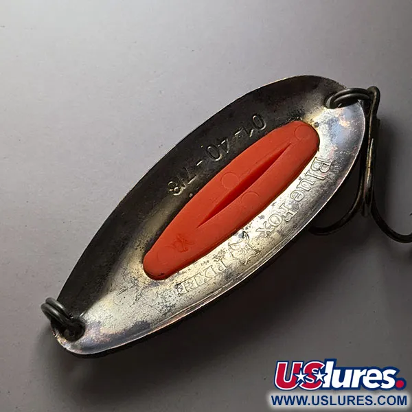 Vintage   Blue Fox Pixee, 3/4oz brass/pink fishing spoon #19893