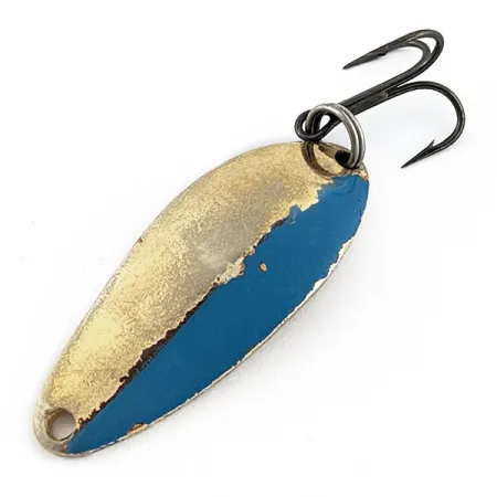 Vintage Seneca Little Cleo, 1/4oz gold/blue fishing spoon #19901