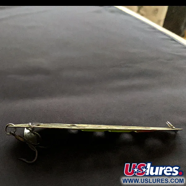 Vintage   Heddon Sculpin, 2/3oz yellow UV Glow fishing spoon #19902