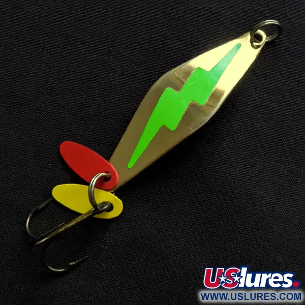 Vintage Bay de Noc Do-Jigger #3, 1/3oz gold/green fishing spoon #19904