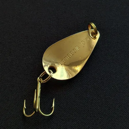 Vintage Acme K.O. Wobbler, 1/8oz white/red/gold fishing spoon #19911