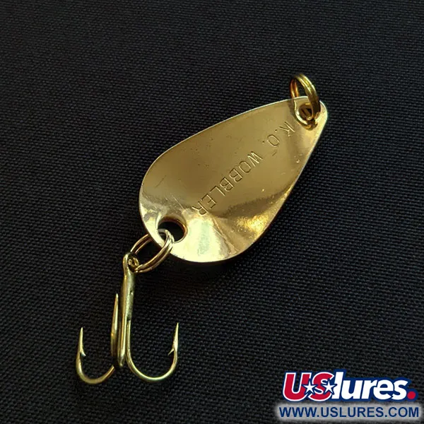 Vintage Acme K.O. Wobbler, 1/8oz white/red/gold fishing spoon #19911