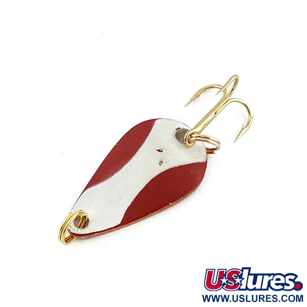 Vintage Acme K.O. Wobbler, 1/8oz white/red/gold fishing spoon #19911