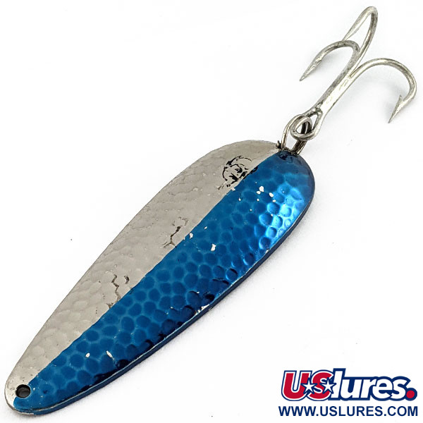 Vintage  Eppinger Rok’t Dardevle, 1 3/4oz Hammered Blue Chrome fishing spoon #19914