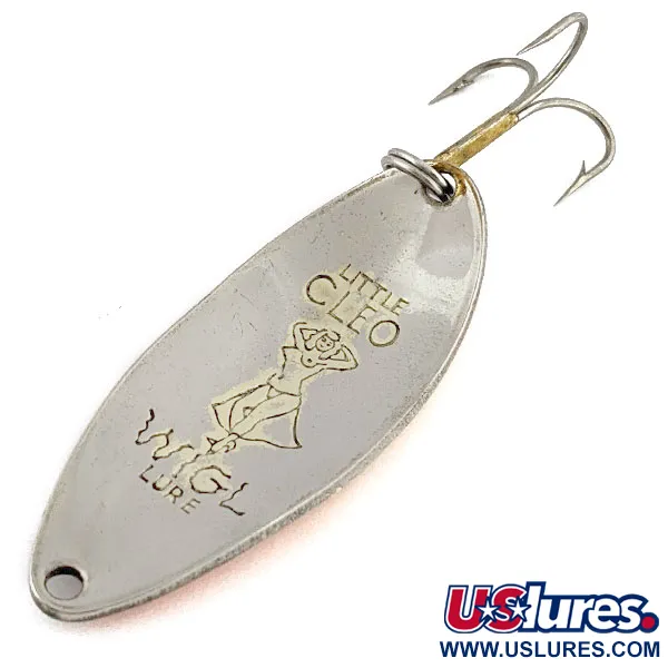 Vintage  Seneca Little Cleo (Hula Girl), 1/2oz nickel/orange fishing spoon #19916