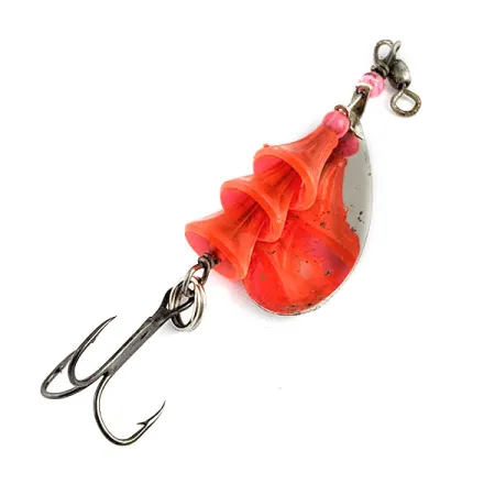 Vintage  Luhr Jensen Tee Spoon #3, 1/4oz nickel/red UV spinning lure #19934