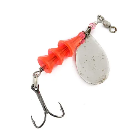 Vintage  Luhr Jensen Tee Spoon #3, 1/4oz nickel/red UV spinning lure #19934