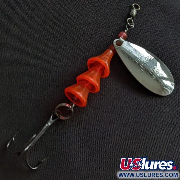 Vintage    Luhr Jensen Tee Spoon #3, 1/4oz nickel/red UV spinning lure #19934