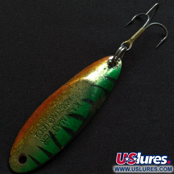 Vintage Acme Kastmaster, 3/4oz Fire tiger/gold fishing spoon #19946