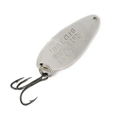 Vintage Seneca Little Cleo, 1/4oz nickel/green fishing spoon #19958