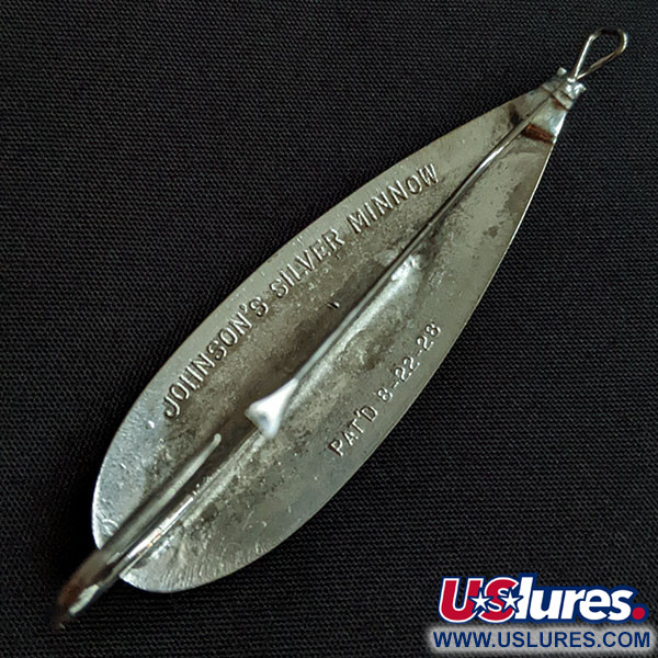 Vintage   Johnson Silver Minnow, 2/5oz nickel fishing spoon #19961