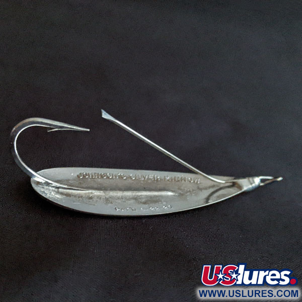 Vintage   Johnson Silver Minnow, 2/5oz nickel fishing spoon #19961