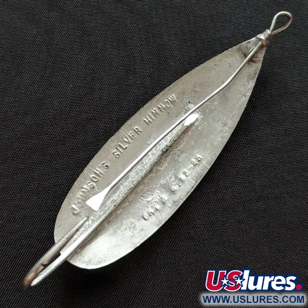Vintage   Johnson Silver Minnow, 3/5oz silver fishing spoon #19977