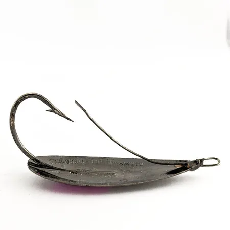 Vintage Johnson Silver Minnow, 3/4oz black/violet fishing spoon #19978