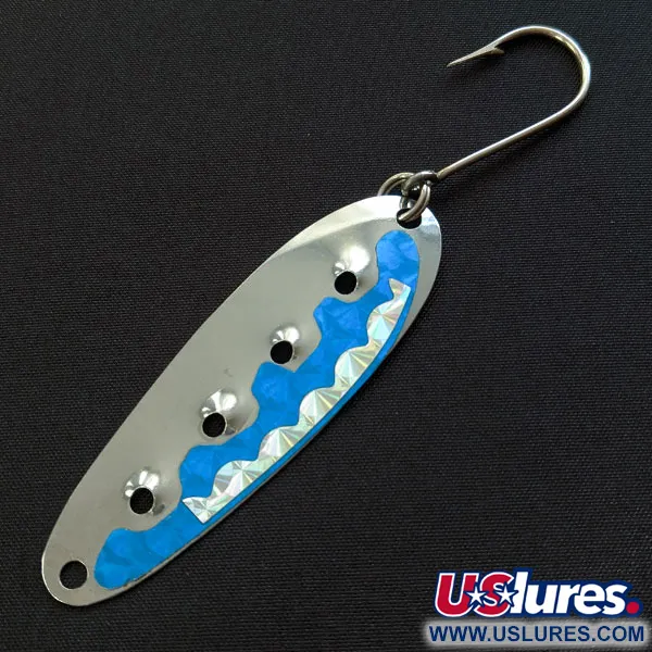 Vintage   Heddon Sounder, 3/16oz nickel/blue fishing spoon #19981