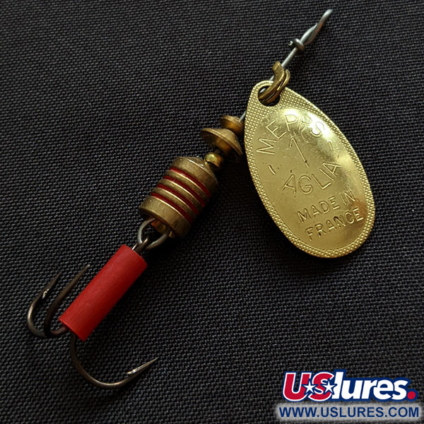 Vintage   Mepps Aglia 1, 1/8oz gold spinning lure #19983