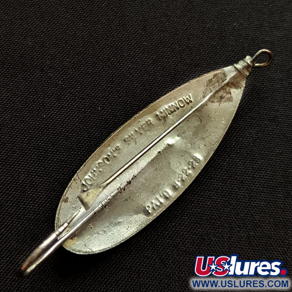 Johnson Silver Minnow, 1/4oz Orange/green/nickel fishing spoon #17738