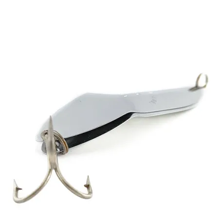 Vintage Happiness Is bait Marek-L-Lure by H.i UV, 2/3oz nickel/white UV fishing spoon #19992