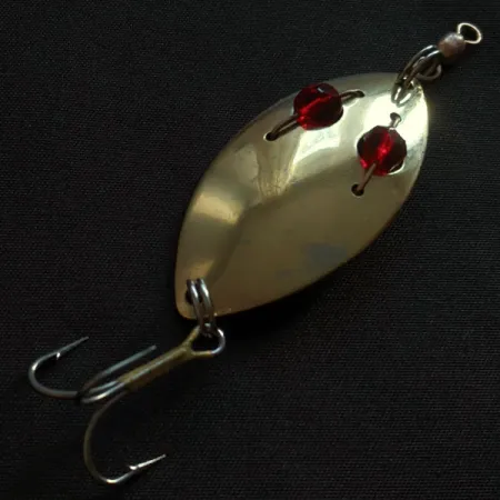 Vintage Hofschneider Red Eye Junior, 2/5oz gold fishing spoon #19996