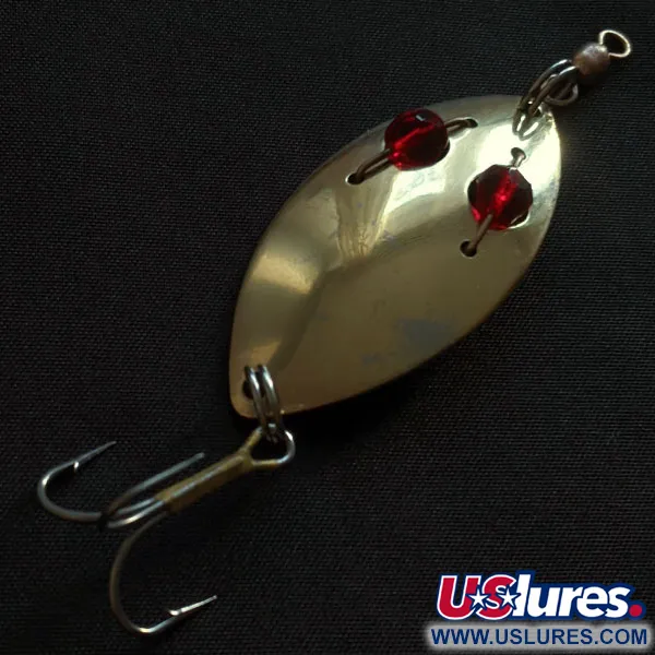 Vintage Hofschneider Red Eye Junior, 2/5oz gold fishing spoon #19996