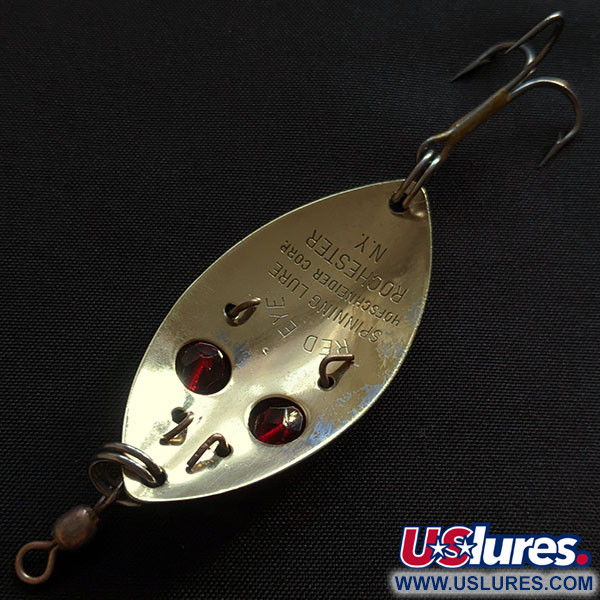 Vintage  Hofschneider Red Eye Junior, 2/5oz gold fishing spoon #19996