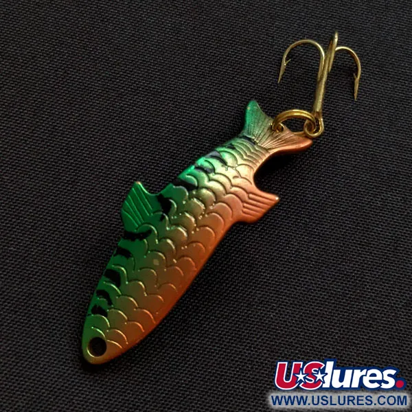 Vintage Acme Phoebe, 1/8oz Fire tiger fishing spoon #20015