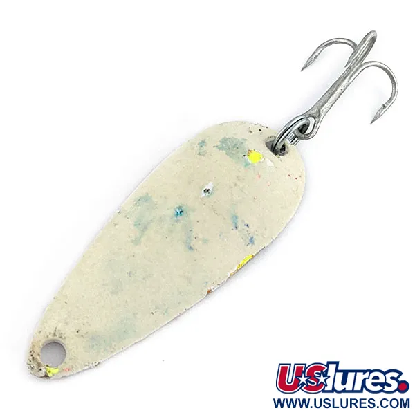 Vintage Worth Chippewa Steel Spoon Glow, 3/16oz white Glow - glows in the dark fishing spoon #20020