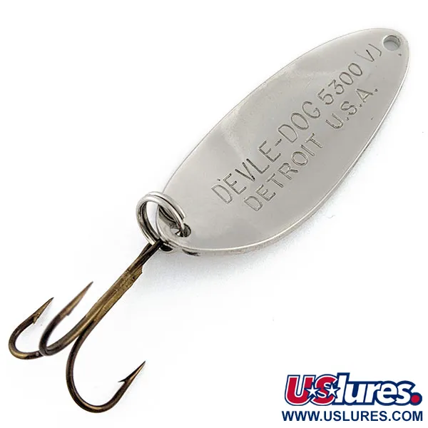Vintage  Eppinger Dardevle Devle-Dog 5300, 1/3oz nickel fishing spoon #20023