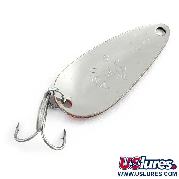 Vintage Worth Chippewa Steel Spoon, 3/16oz red/black/nickel fishing spoon #20030