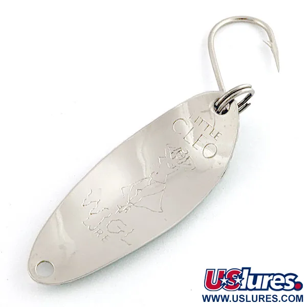 Vintage Seneca Flutter Cleo (Hula Girl), 1/8oz nickel/green fishing spoon #20039