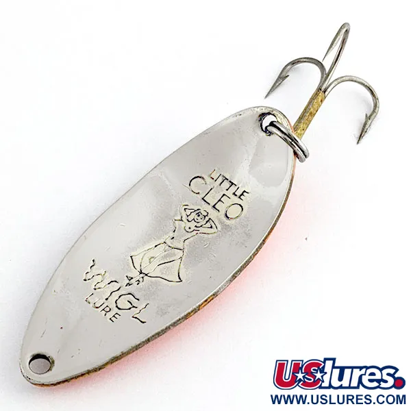 Vintage  Seneca Little Cleo (Hula Girl), 1/2oz nickel/orange fishing spoon #20042